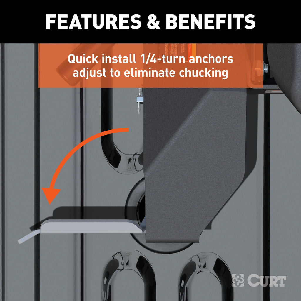 CURT 16064 A20 5th Wheel Hitch, 20,000 lbs, Select Chevrolet Silverado, GMC Sierra 2500, 3500 HD, 8-Foot Bed Puck System