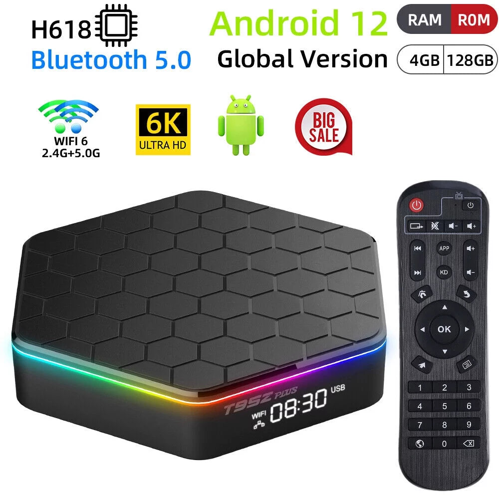 JahyShow T95Z Plus Quad Core 4+128G TV Box - 6K HD Stream Player, Smart Android 12.0