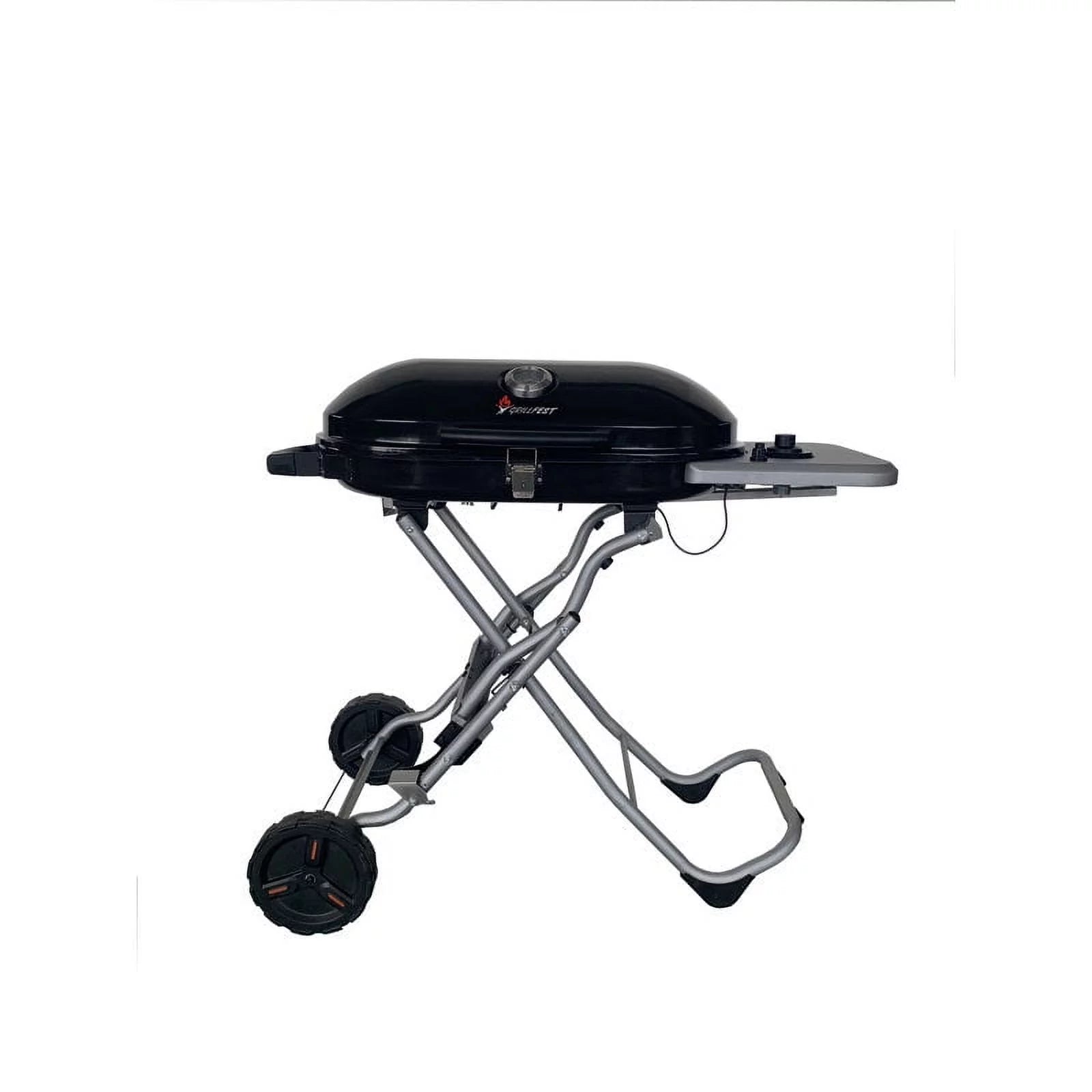 GrillFest 348 Sq Inch 15000 BTU 1-Burner Folding/Rolling/Standing Camp Grill - Black