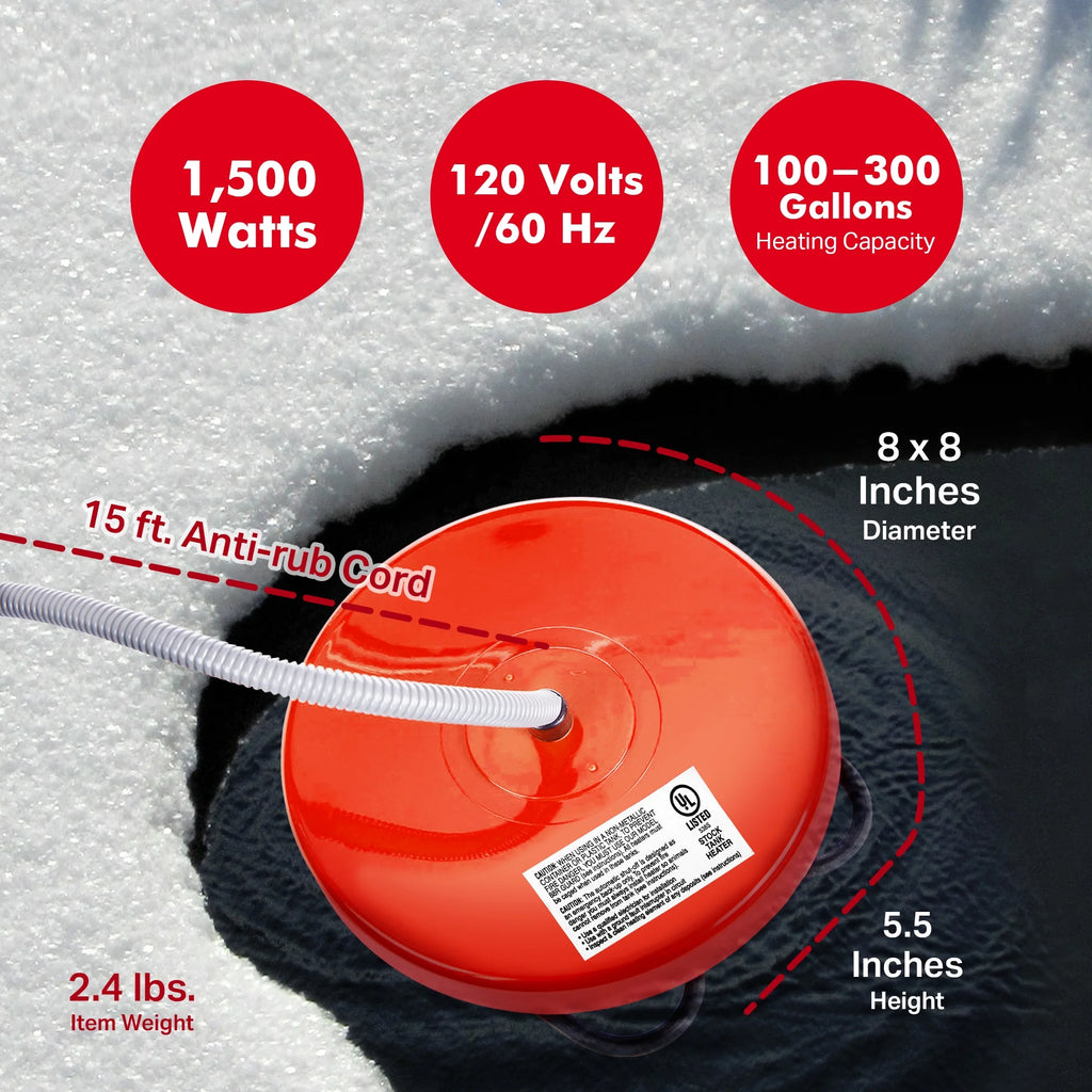 API Floating Pond De-Icer Thermostatic Control, 1500 Watt