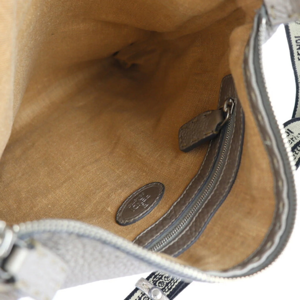 Secondhand FENDI Fendi Selleria Shoulder Bag 8BT109 Leather Bronze Silver Metal Fittings Diagonal Hanging (Good)