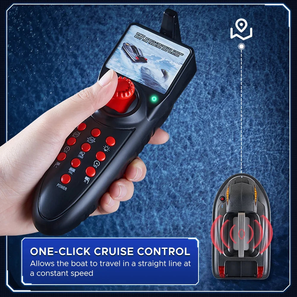 walmeck Large 3 Hopper High Speed Fishing Boat 500M 7KG Load Voice Broadcast Smart Route Correction Remote Control Bait Boat