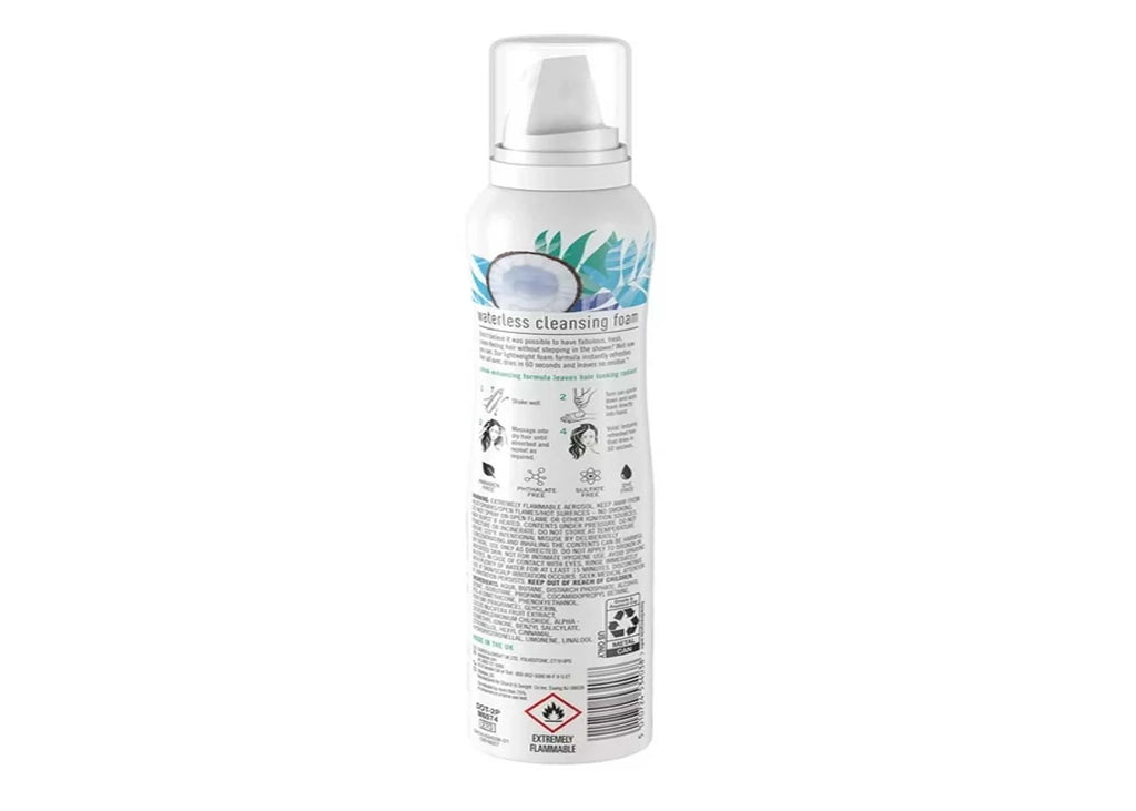 Batiste Waterless Cleansing Foam Cleanse + Shine with Coconut Milk, 3.6 OZ (Pack Of 6)