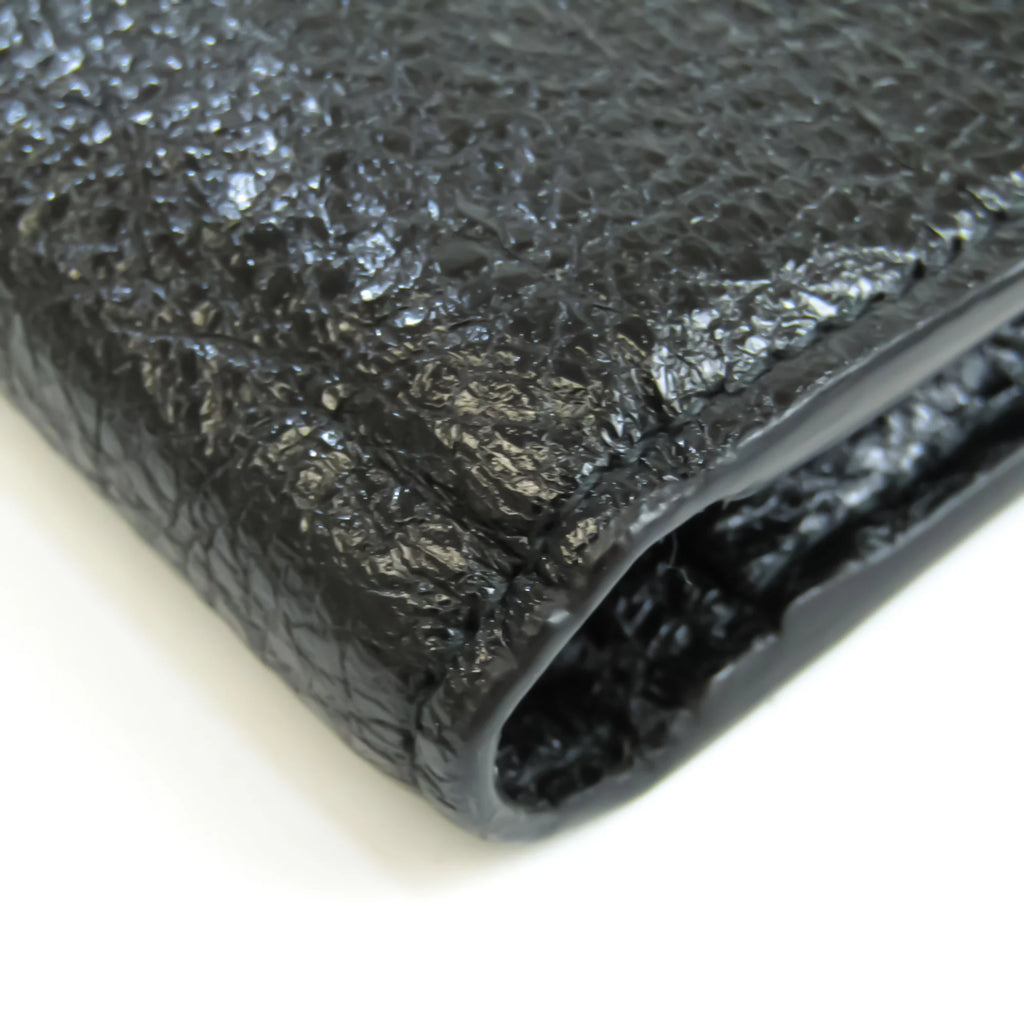 Used Balenciaga 504934 Unisex Leather Wallet (bi-fold) Black (Good)