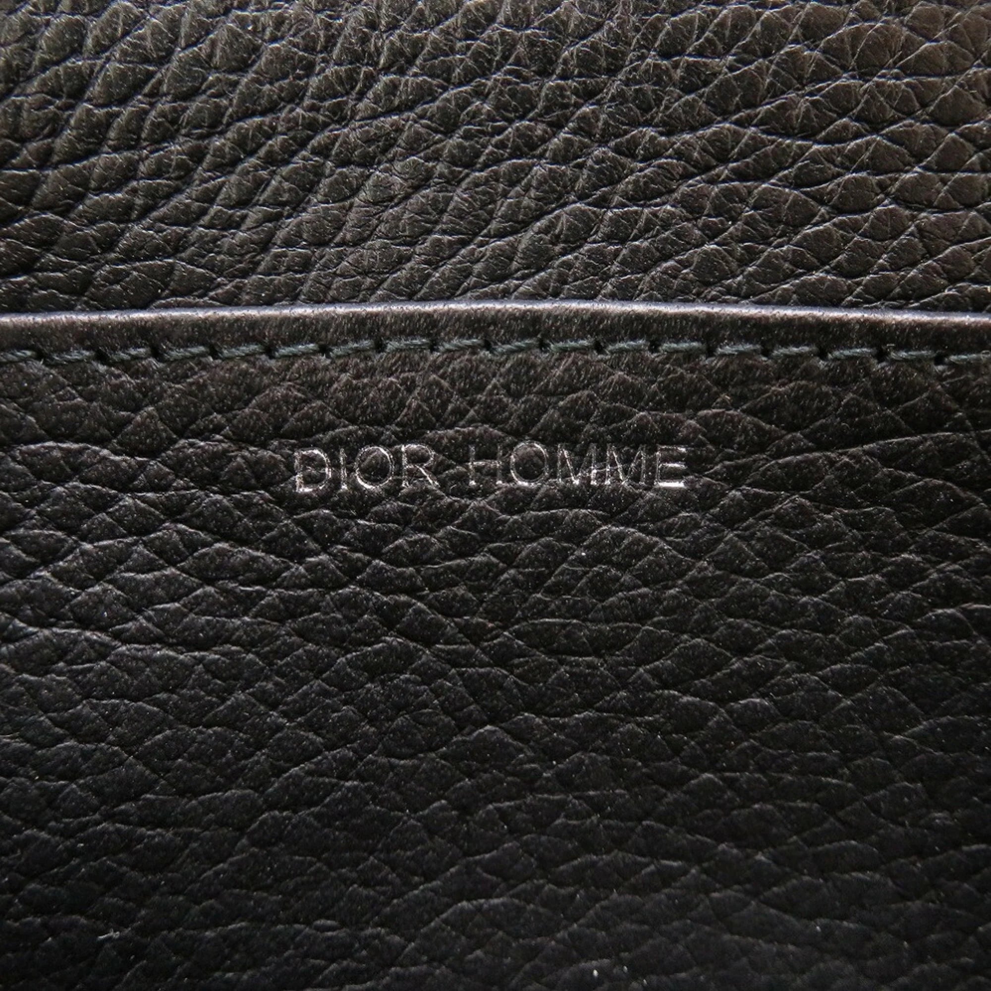 Previously Owned Dior Homme Leather Black Men's Round Coin Case (Good)