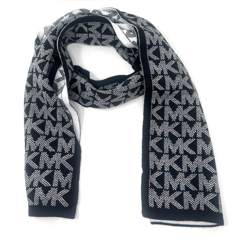 Michael Kors Jet Set Logo Print Reversible Muffler Scarf, Black/Cream