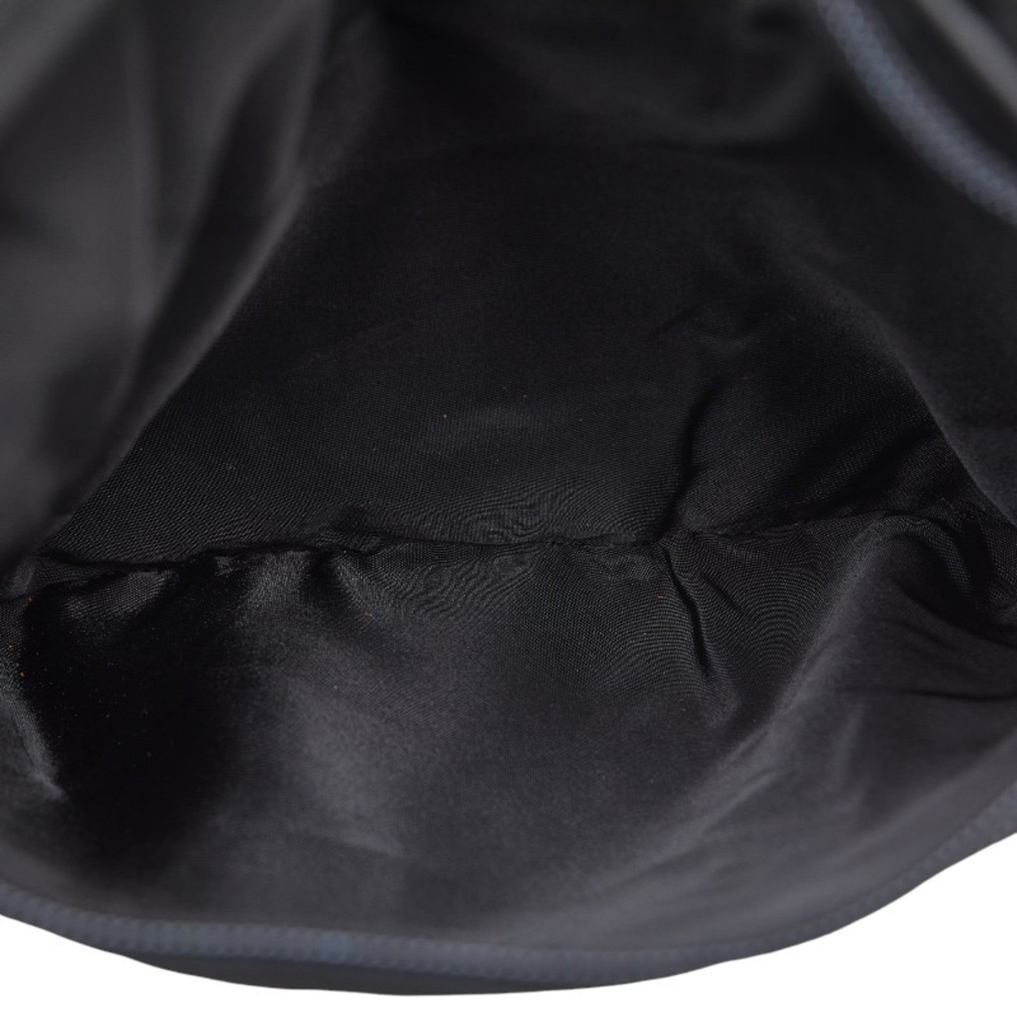 Previously Owned Prada Triangle Plate Shoulder Bag Black Nylon Leather Female PRADA (Fair)