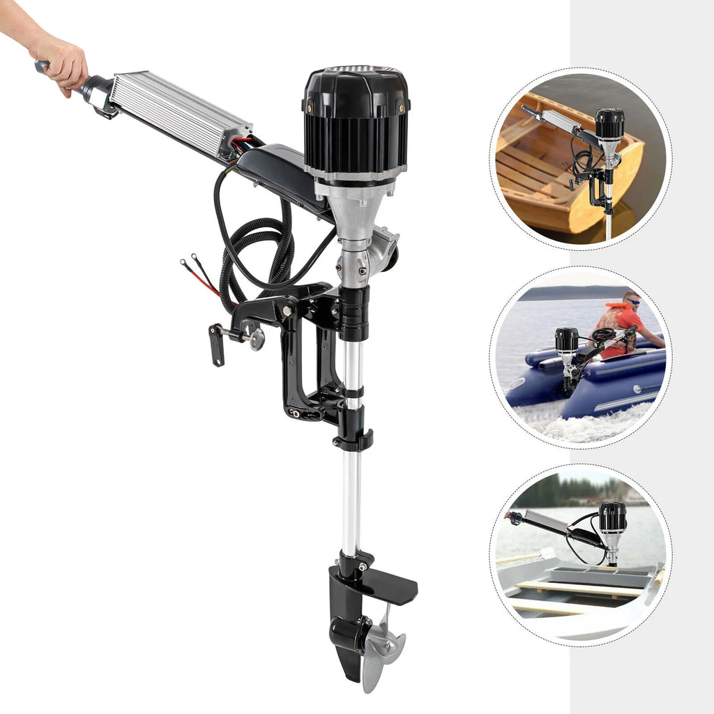 DENSET 48V Electric Outboard Motor Fishing Boat Engine 4800rpm Trolling Motor 1000W