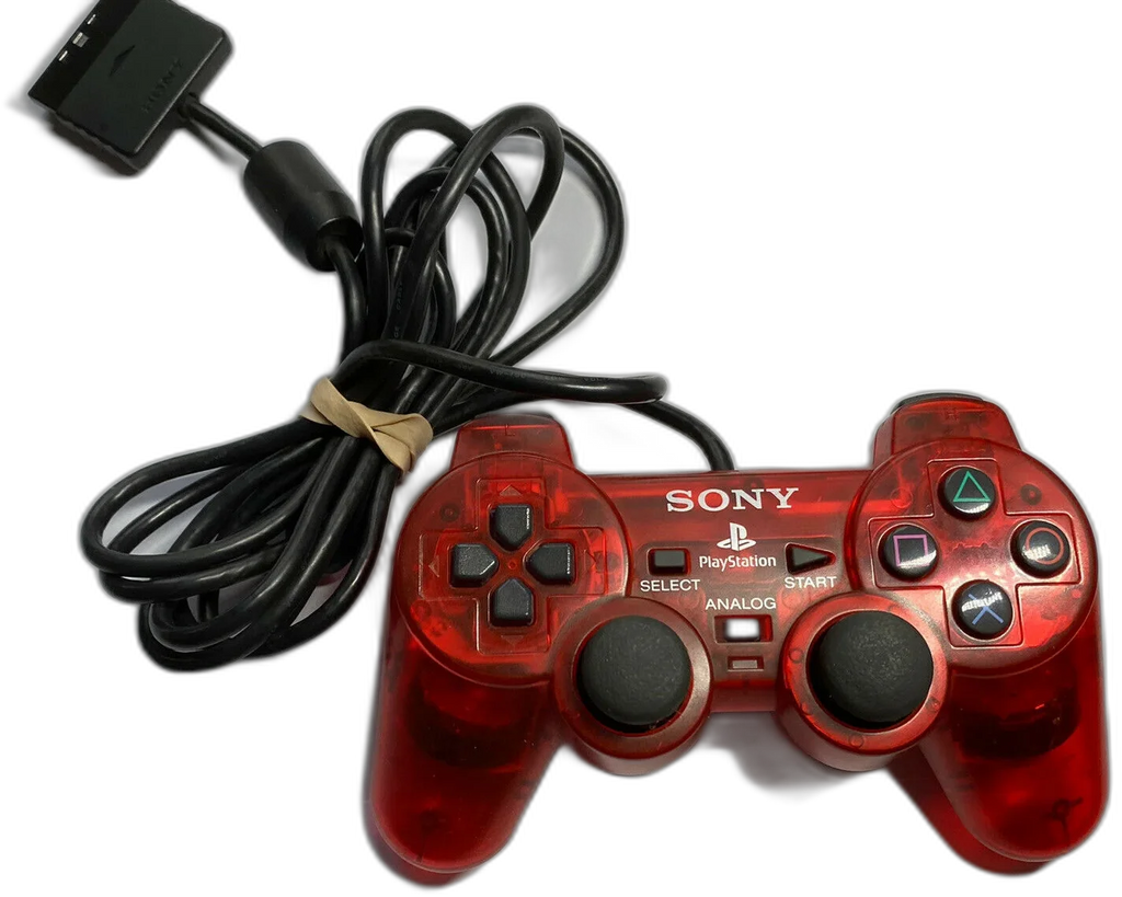 Sony PlayStation 2 Controller Clear Red OEM Used