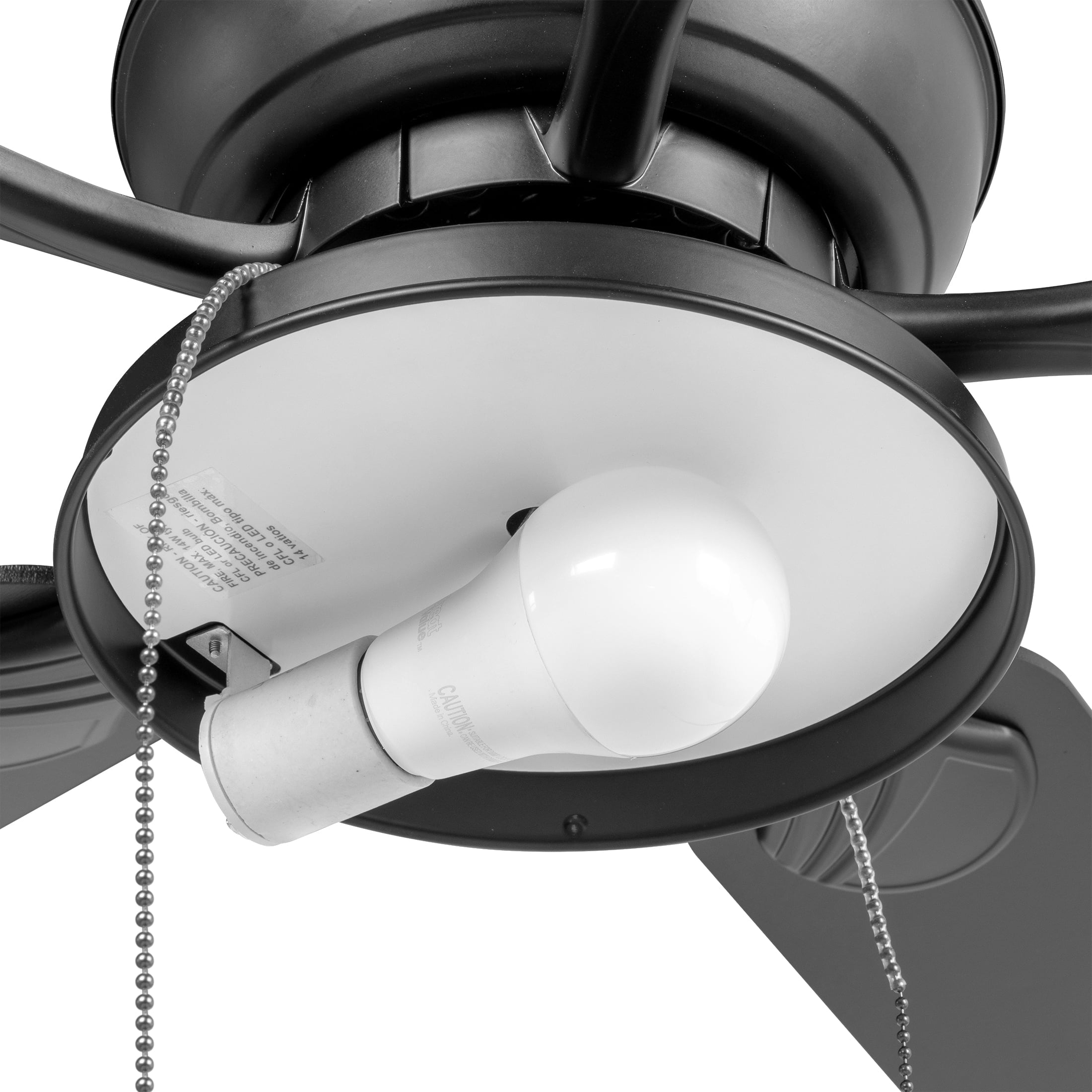 Mainstays 52" Indoor/Outdoor Black 5 Blade Reverse Airflow Ceiling Fan with 1 LED Light Bulb