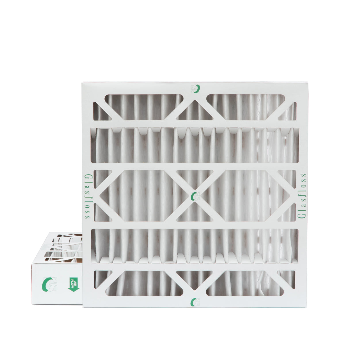 2 Pack of 20x20x4 MERV 13 Pleated 4" Inch Air Filters by Glasfloss. Actual Size: 19-1/2 x 19-1/2 x 3-3/4