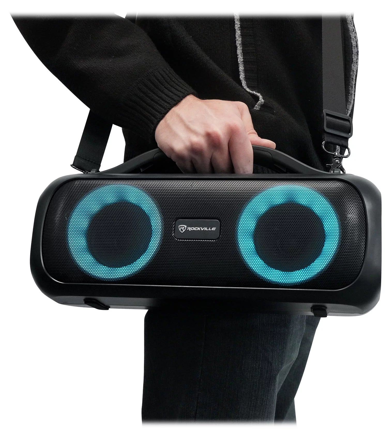 Rockville Go Party D4 Large Loud Portable LED Party Bluetooth Speaker, Deep Bass