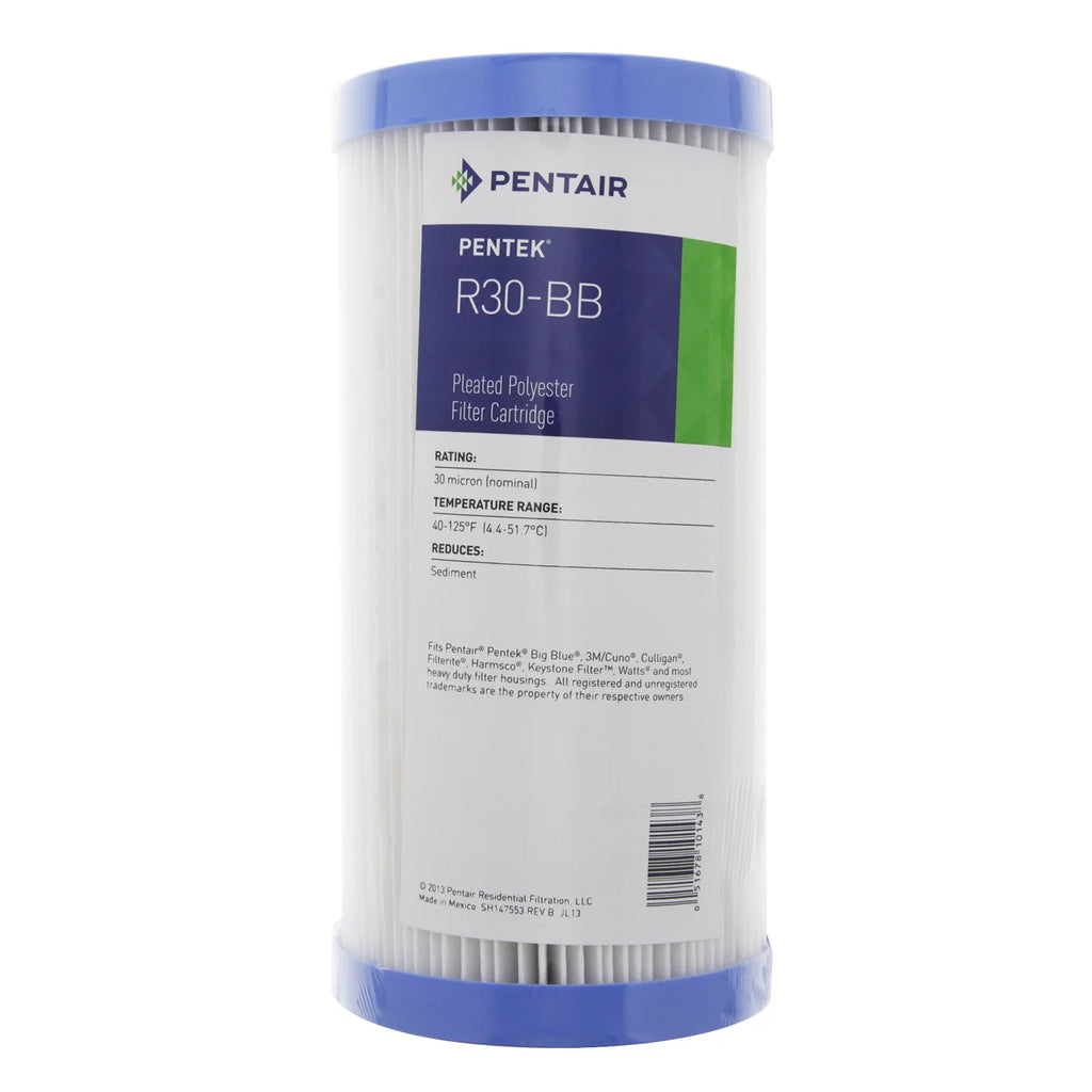 Pentek 155101-43 R30-Bb 9-3/4 inch 30mic Hd Pleated Filter Cartridges