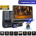Xhy Car Dual Lens Dash Cam 1080P 4" HD DVR Front/Rear/Built-In Video Camera Driving Recorder G-Sensor, Motion Detection and Parking Monitoring