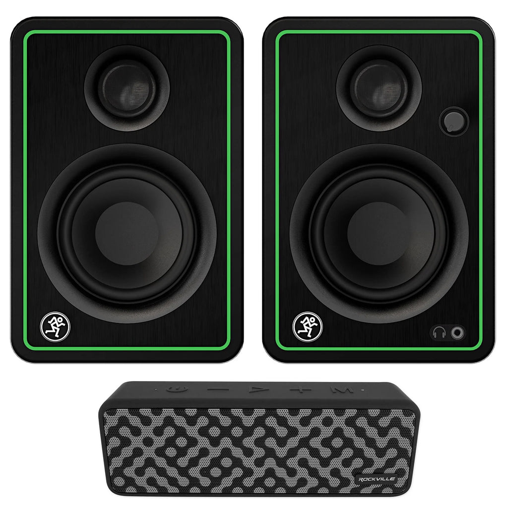 2) Mackie CR3-XBT 3" 50w Bluetooth Reference Studio Monitors + Bluetooth Speaker