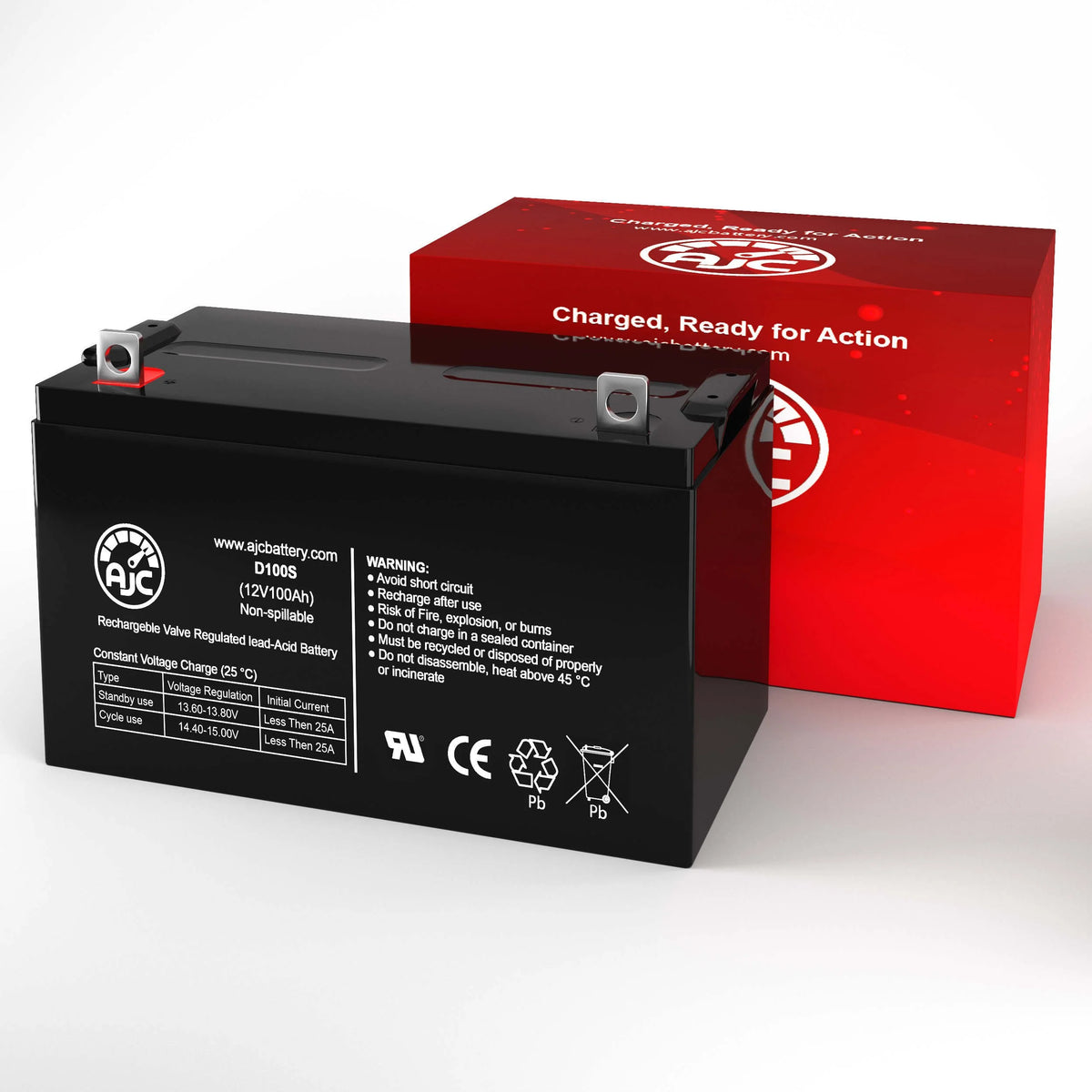 Yakea R200 12V 100Ah Solar Battery - This Is an AJC Brand Replacement