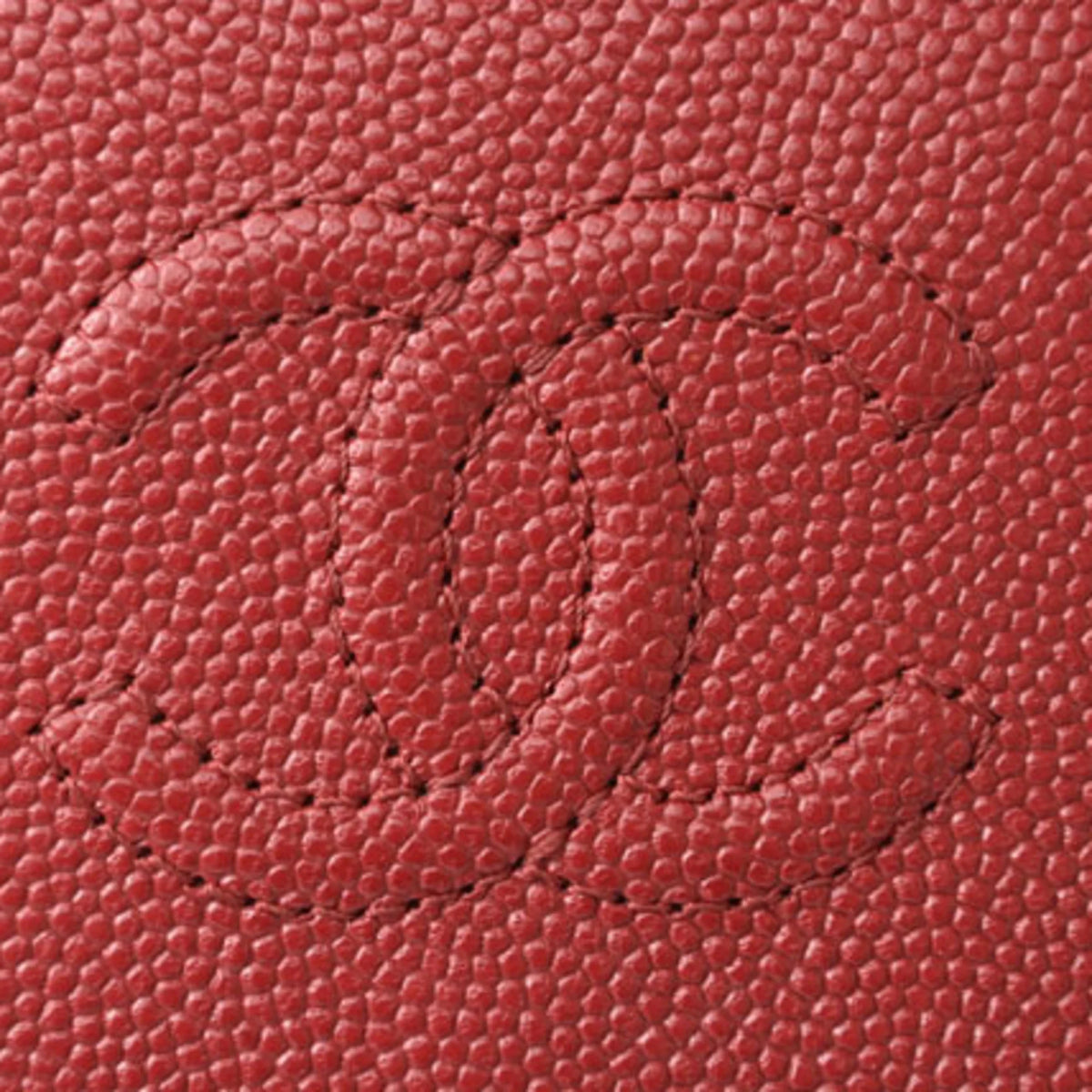 Secondhand Chanel wallet CHANEL here mark caviar skin dark red (Like New)