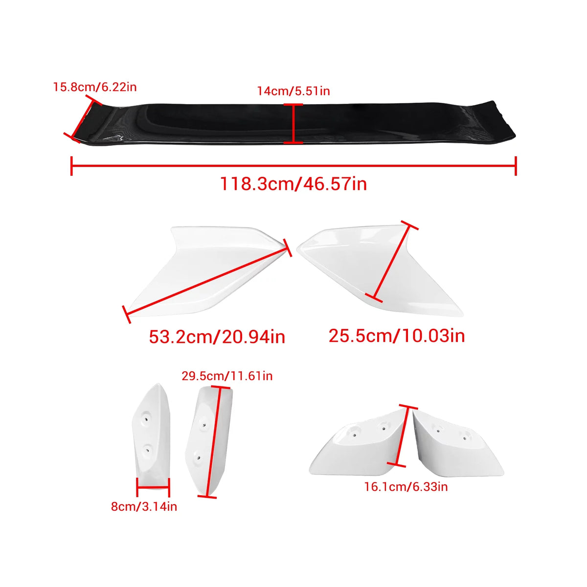 NINTE Rear Spoiler Trunk for 2022-2024 11th Honda Civic Hatchback Tail Wing Spoiler
