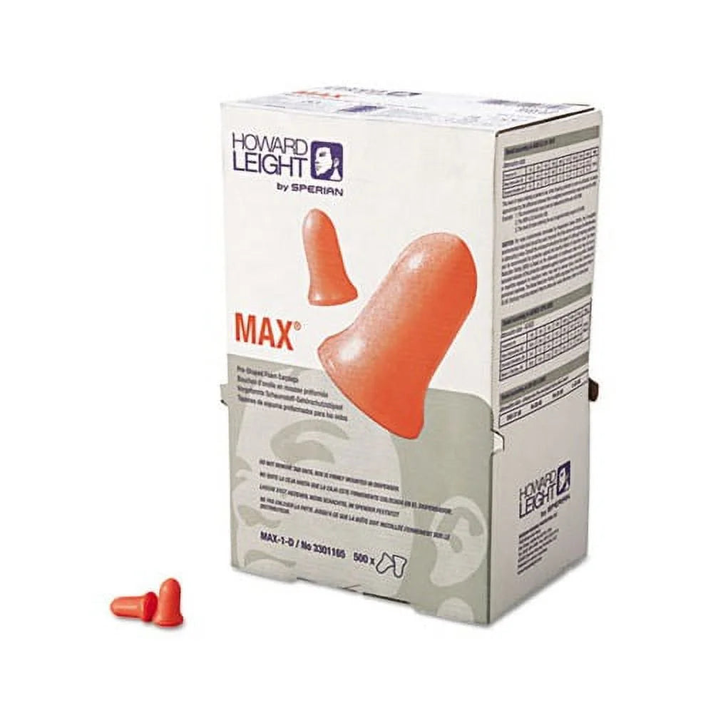 MAX-1 D Single-Use Earplugs Cordless, 33NRR, Coral, LS 500 Refill