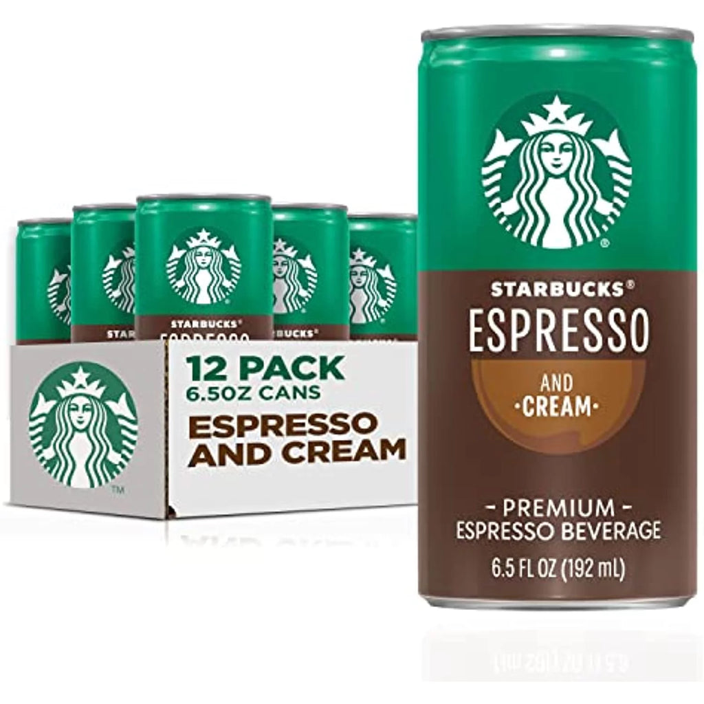 Starbucks Ready To Drink Coffee, Espresso & Cream, 6.5Oz Cans (12 Pack) (Packaging May Vary)