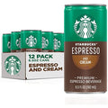 Starbucks Ready To Drink Coffee, Espresso & Cream, 6.5Oz Cans (12 Pack) (Packaging May Vary)