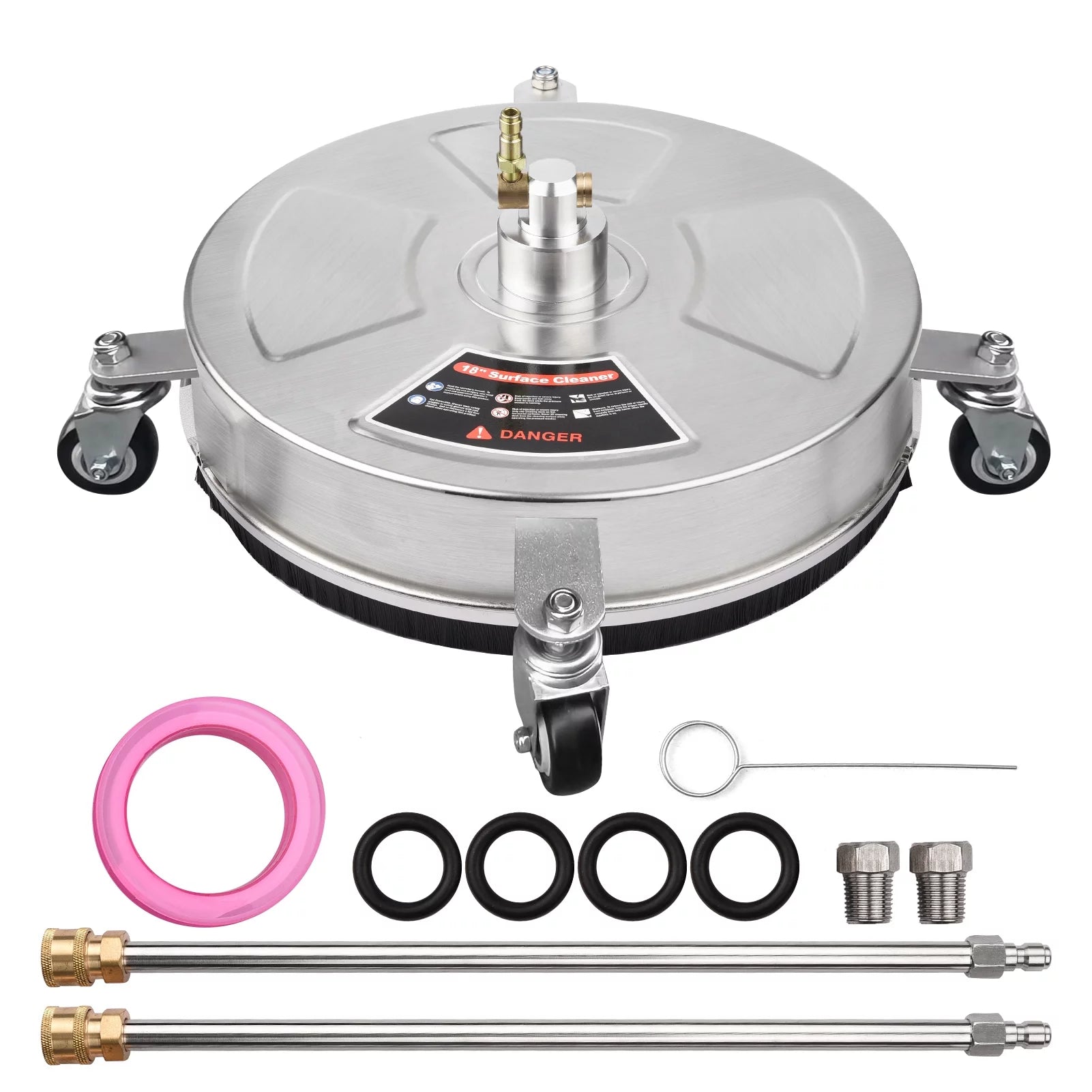 Dazzduo Hand Push type electric floor clean machine,Quick 4 Wheels Pressure Pressure 2 Pressure Cleaner Rust-resistant Nozzles 2 Wands Rust-resistant Metal Power 4 Wheels 2 Rust-resistant Metal Power 1/4