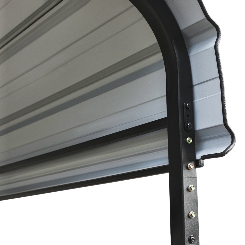 Summit Living 12 x 20 ft Metal Carport with Galvanized Metal Roof, Heavy-Duty Garage Car Storage Shelter, Gray