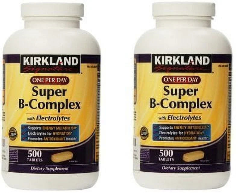 Kirkland Signature Super B-Complex (2-Pack) with Electrolytes (2 x 500 Tablets)