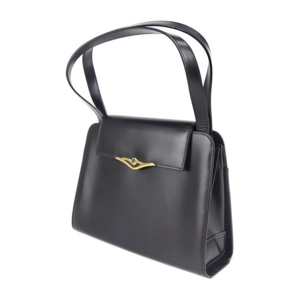 Previously Owned CARTIER Cartier sapphire line handbag calf dark navy mini bag (Good)
