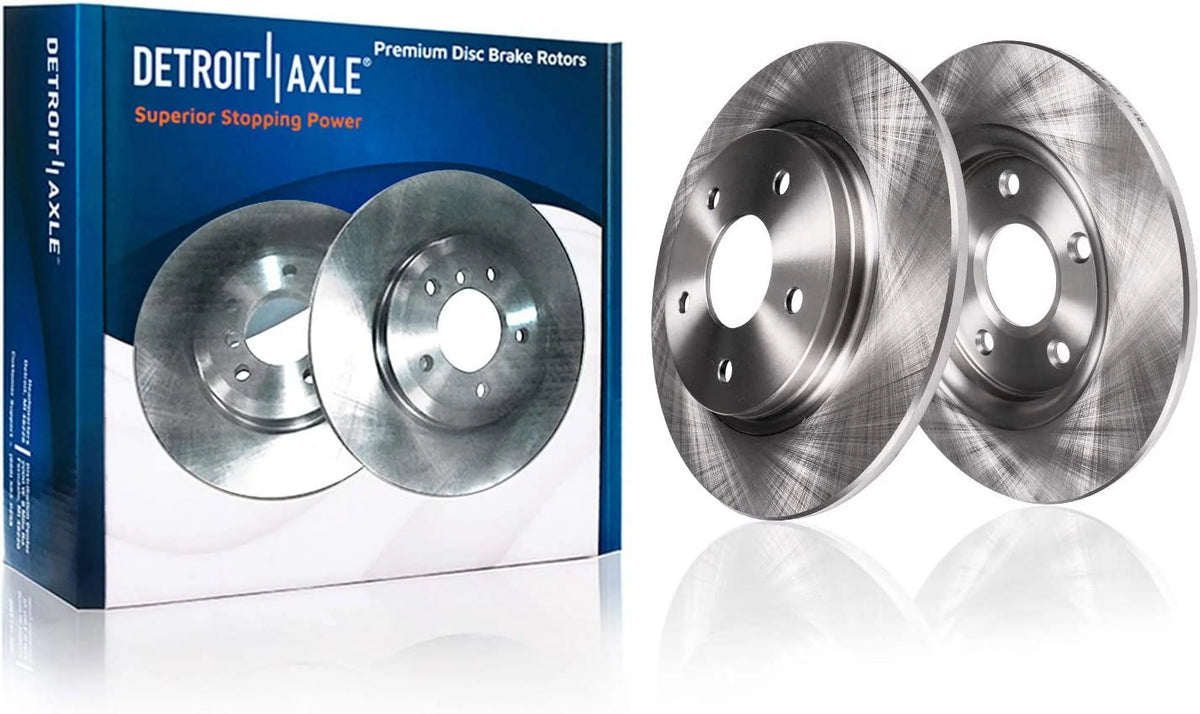 Detroit Axle - Rear Brake Kit for Dodge Grand Caravan Journey Chrysler Town & Country VW Routan Ram C/V [w/SINGLE Piston Calipers] Disc Brake Rotors Replacement Ceramic Brakes Pads: 12" inch Rotor