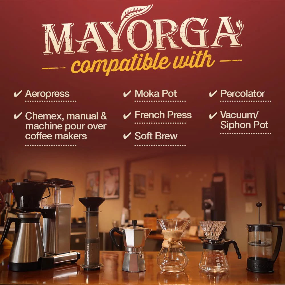 Mayorga Intense Dark Roast Coffee, 2 lb bag - Muy Macho Blend, the World's Strongest Organic Coffee - 100% Arabica Whole Coffee Beans - Bold Flavor - Specialty Grade, Non-GMO, Direct Trade Muy Macho 2 Pound (Pack of 1)