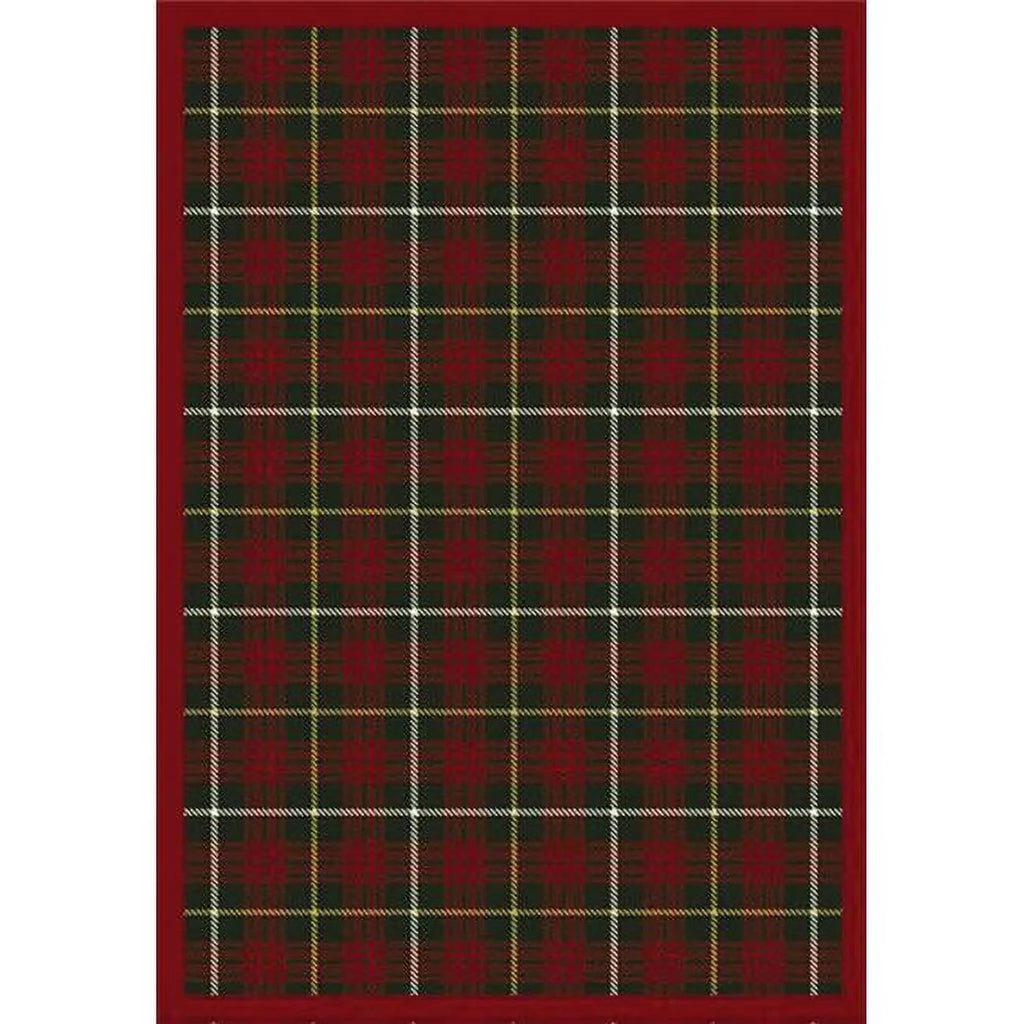 Joy Carpets  Bit O ft. Scotch Tartan Green 3 ft.10 in. x 5 ft.4 in.  WearOn Nylon Machine Tufted- Cut Pile Whimsy Rug