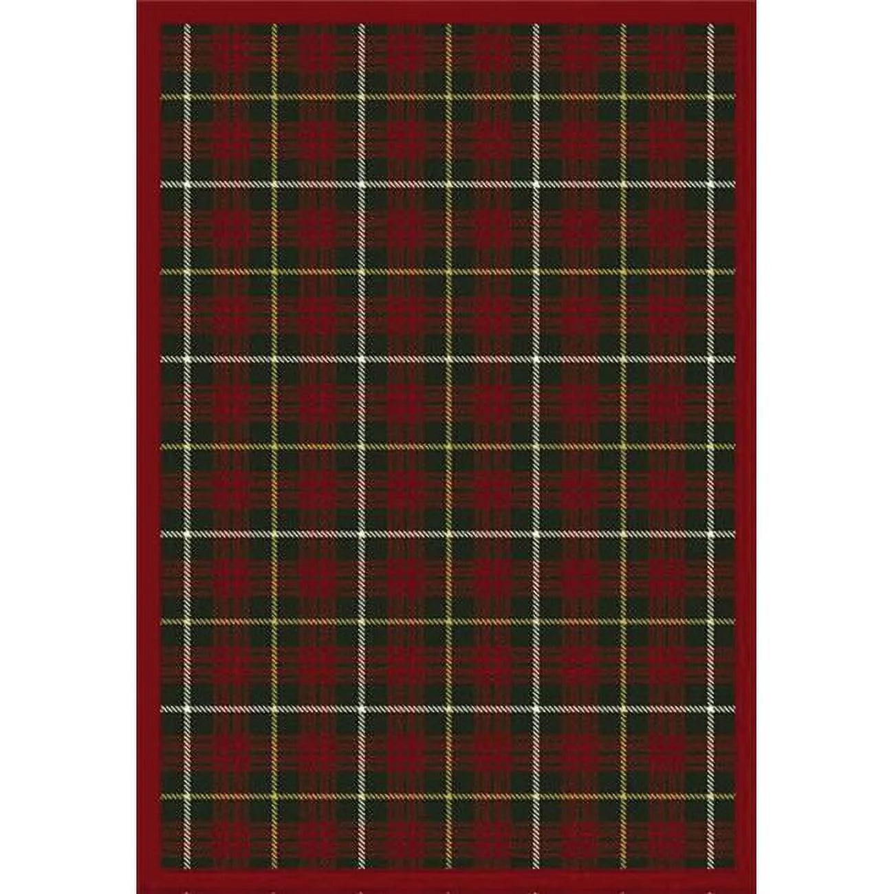 Joy Carpets  Bit O ft. Scotch Tartan Green 3 ft.10 in. x 5 ft.4 in.  WearOn Nylon Machine Tufted- Cut Pile Whimsy Rug