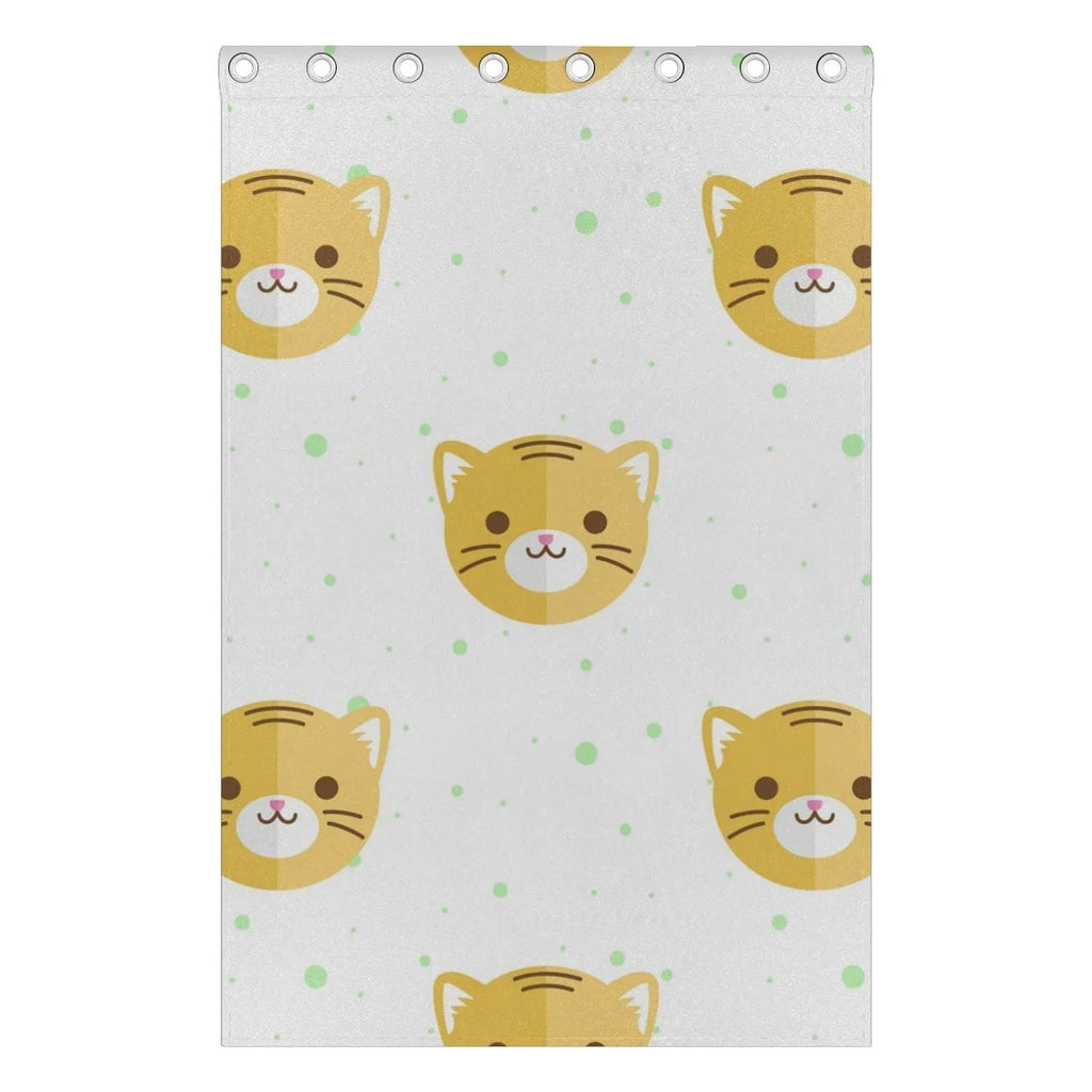 POPCreation Flat Cartoon Tiger Heads Pattern Window Curtain Blackout Curtains Darkening Thermal Blind Curtain for Bedroom Living Room,2 Panel (52Wx84L Inches)
