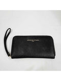 ADRIENNE VITTADINI Female Black Solid Polyurethane Wristlet