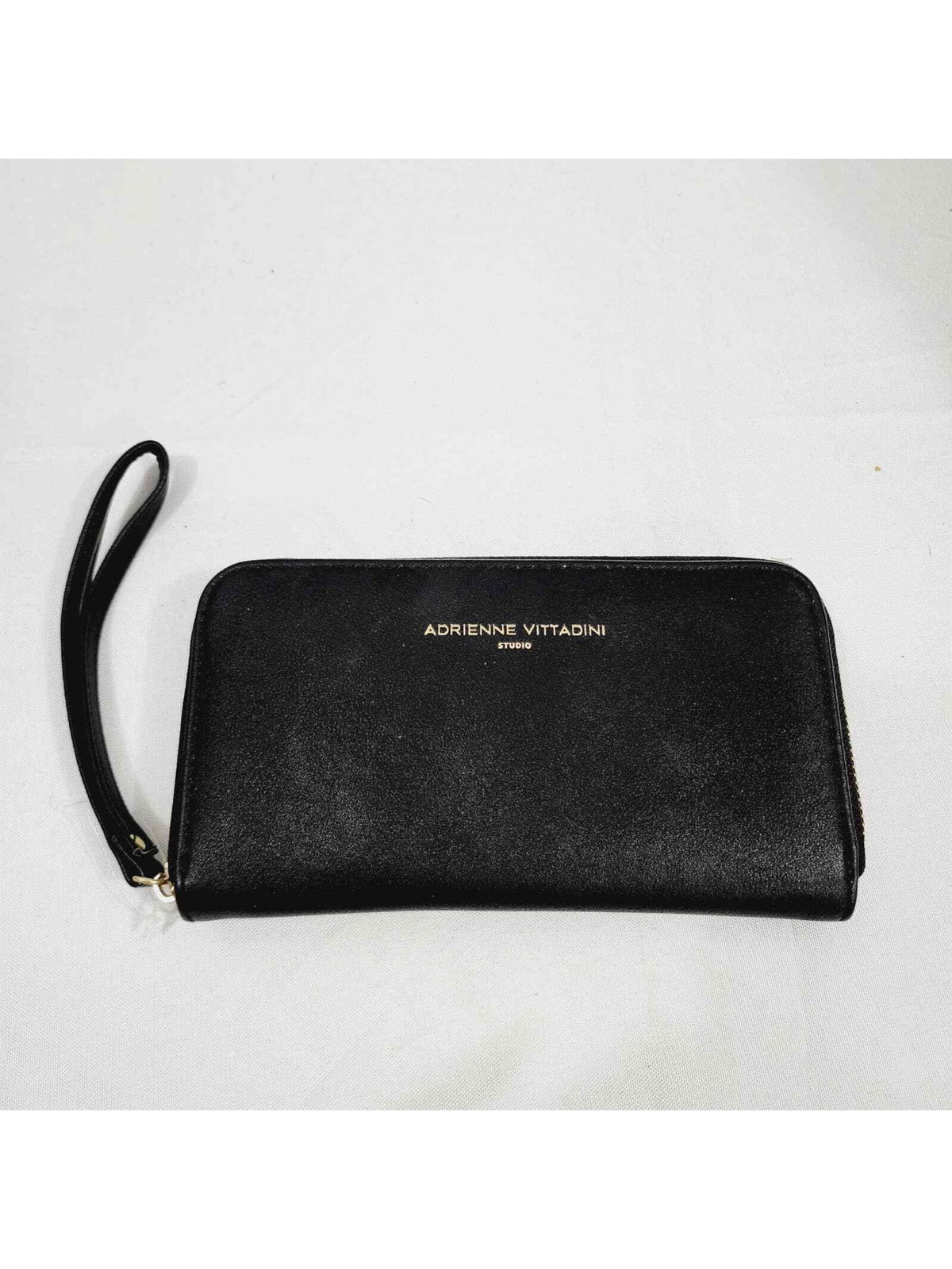 ADRIENNE VITTADINI Female Black Solid Polyurethane Wristlet