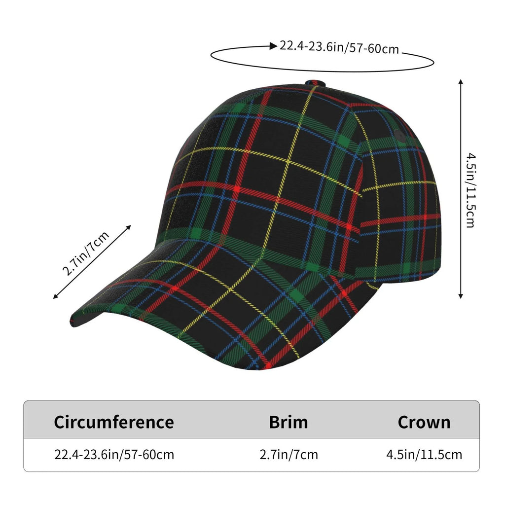 Balery Baseball Cap Adjustable Size for Running Workouts and Outdoor Activities All Seasons Dad Hat(Buffalo Plaid Dark Green)