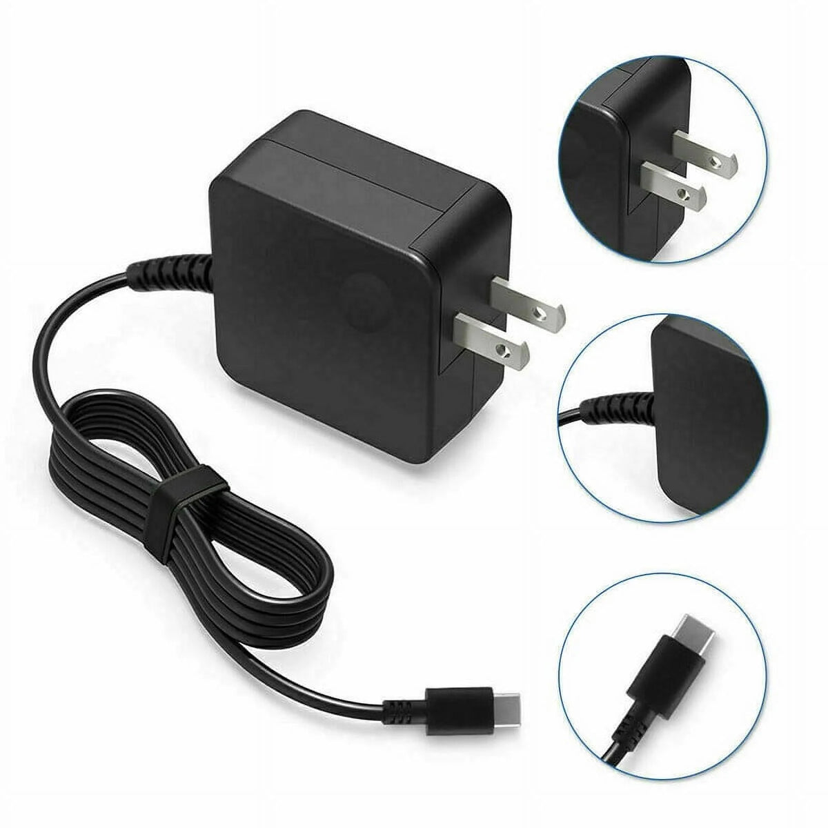 Nuxkst 65W Max Type-C Adapter for Dell Latitude 7390 2-in-1 Power Supply