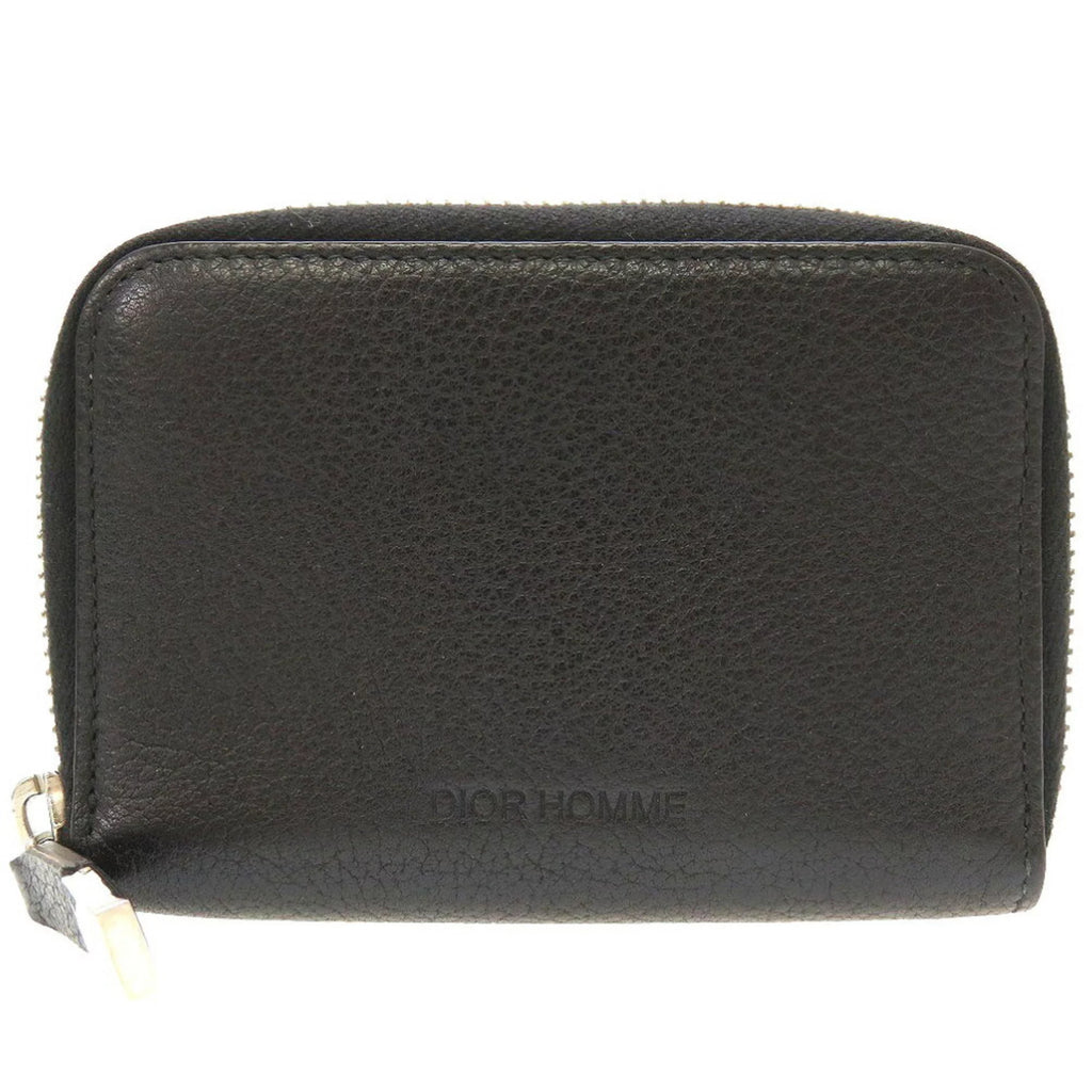 Previously Owned Dior Homme Leather Black Men's Round Coin Case (Good)