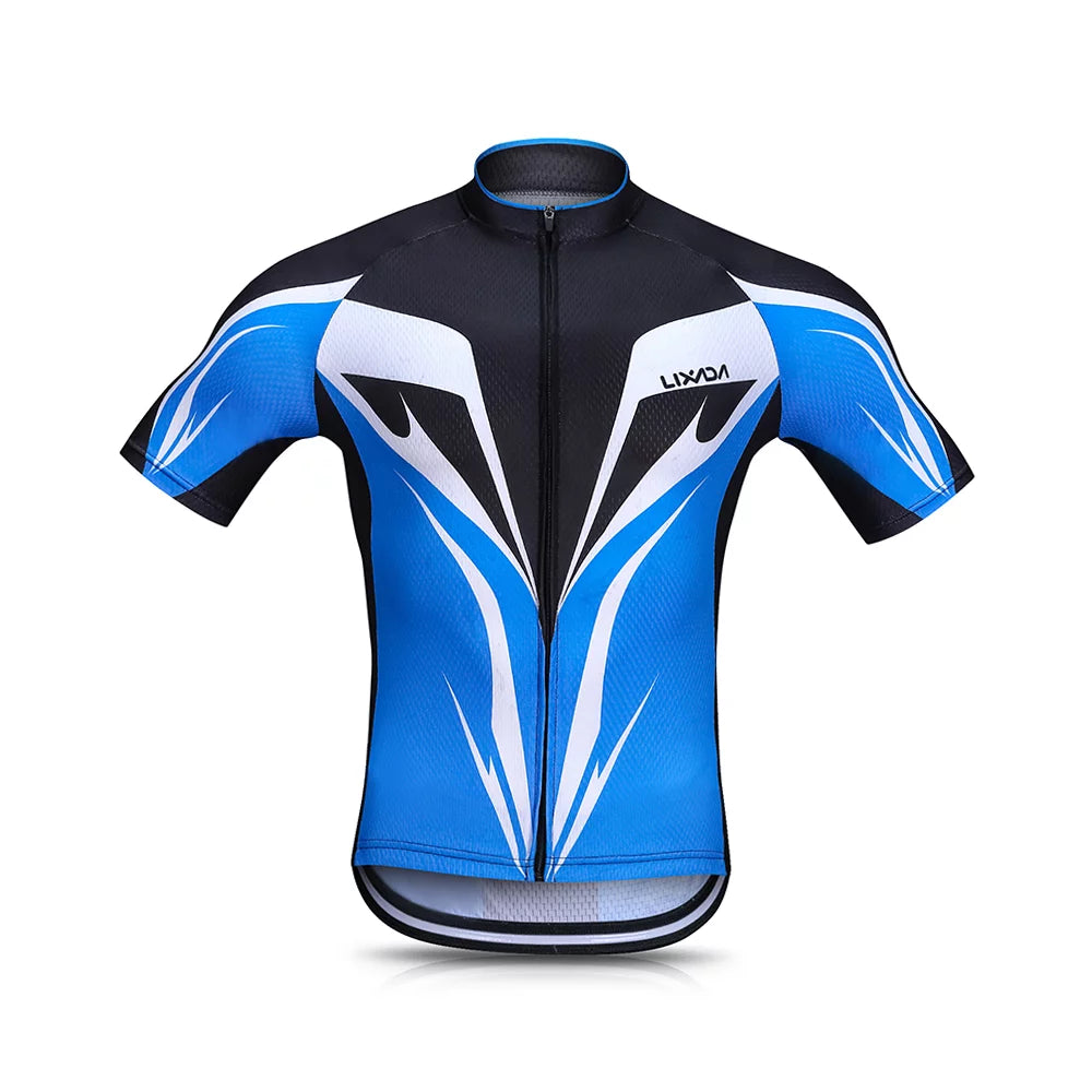 Lixada Cycling Jersey Set for Men, Breathable Quick,Dry Biking Shirt with Gel Padded Shorts, MTB Bike Clothing Set for Enhanced Performance
