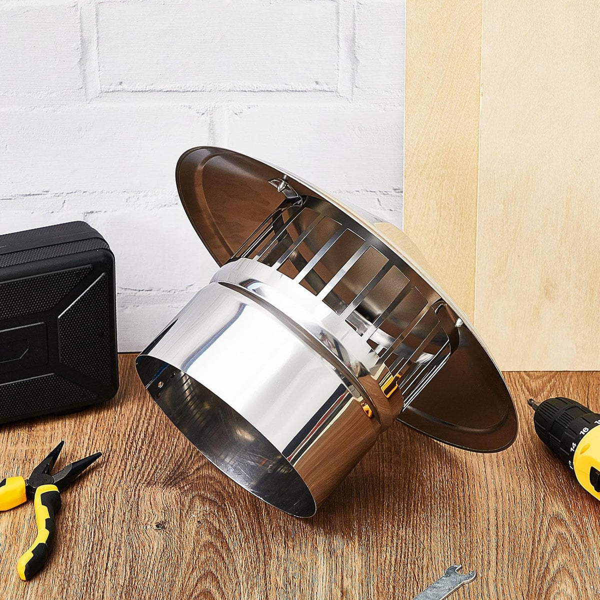 6 Inch Cone Top Chimney Cap Corrosion-free Metal Cone Cap with Screen Chimney Cover Outside Roof Silver Fireplace Screen Cover Exterior Stove Pipe Topper for Vent Flue Family Kitchen Cooking