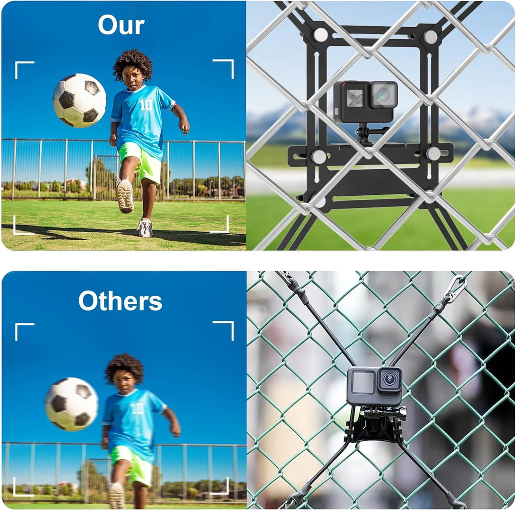 Fence Mount for GoPro, iPhone, Phones, Digital Action Camera, to a Chain Link Fence for Recording Baseball,Softball