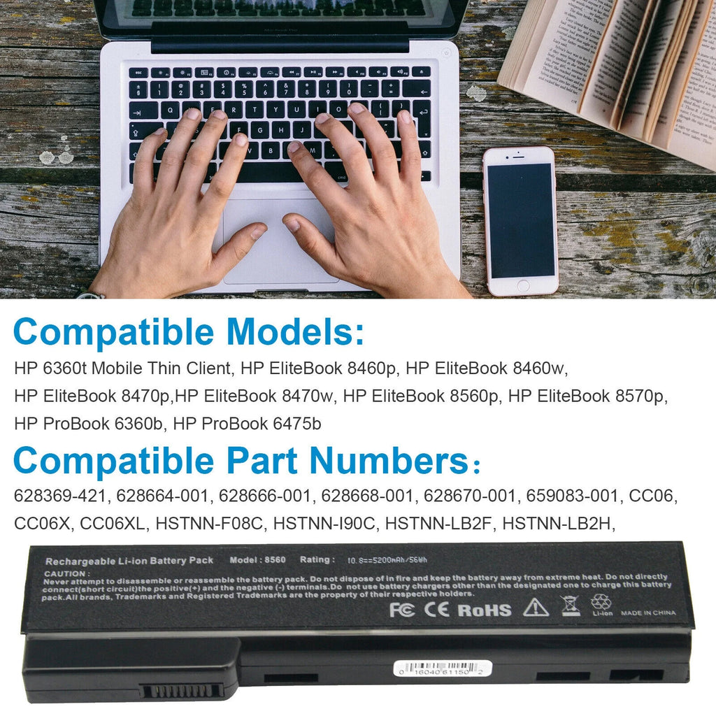 Battery For HP ProBook 6360b,ProBook 6460b,ProBook 6465b,ProBook 6470b,ProBook 6475b,ProBook