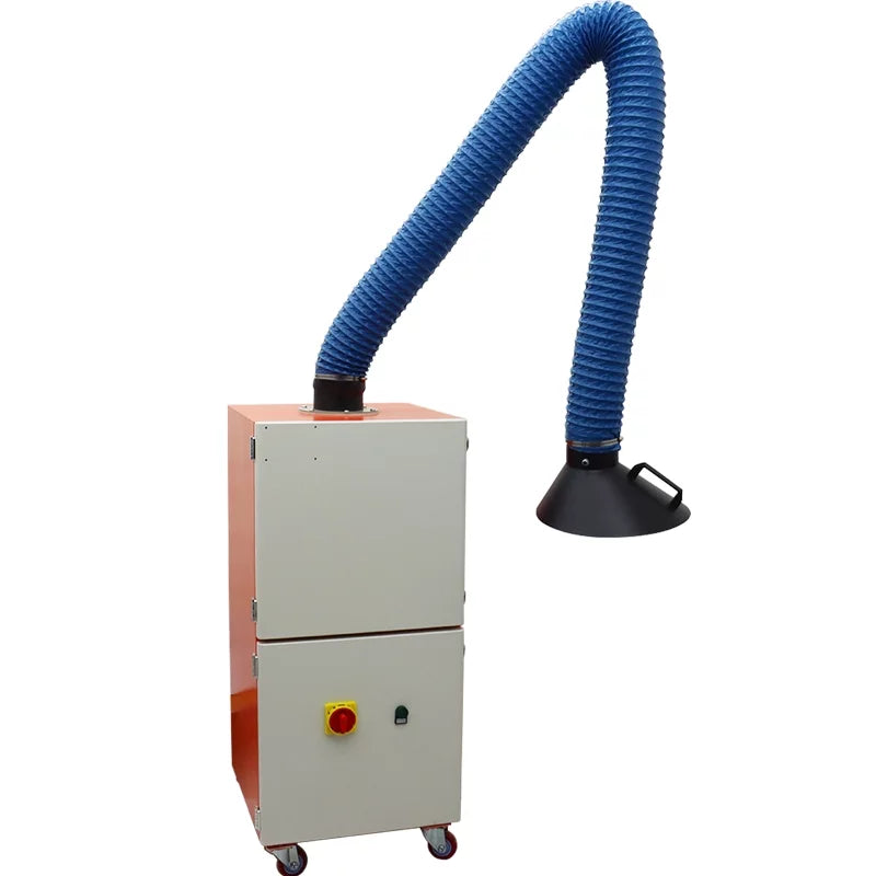 EQCOTWEA Mobile Welding Smoke Purifier Single Arm Welding Fume Extractor 220V