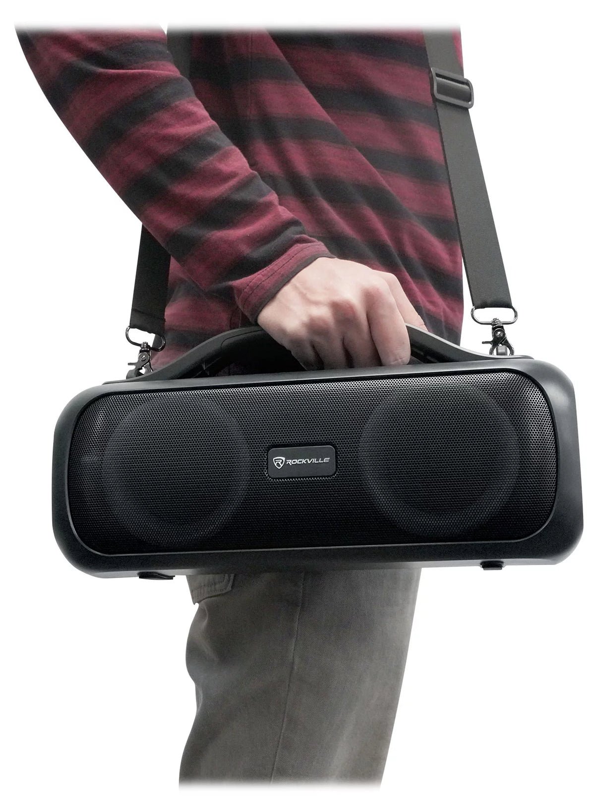 Rockville Go Party D4 Large Loud Portable LED Party Bluetooth Speaker, Deep Bass
