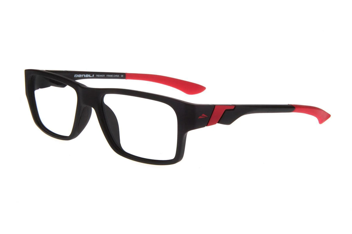 NEW DENALI Eyewear Matte Black & Red TREKKER Eyeglasses 54/17/145