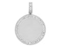 White Gold Memory Frame Baguette Diamond Photo Engrave Pendant 2" 2.2CT