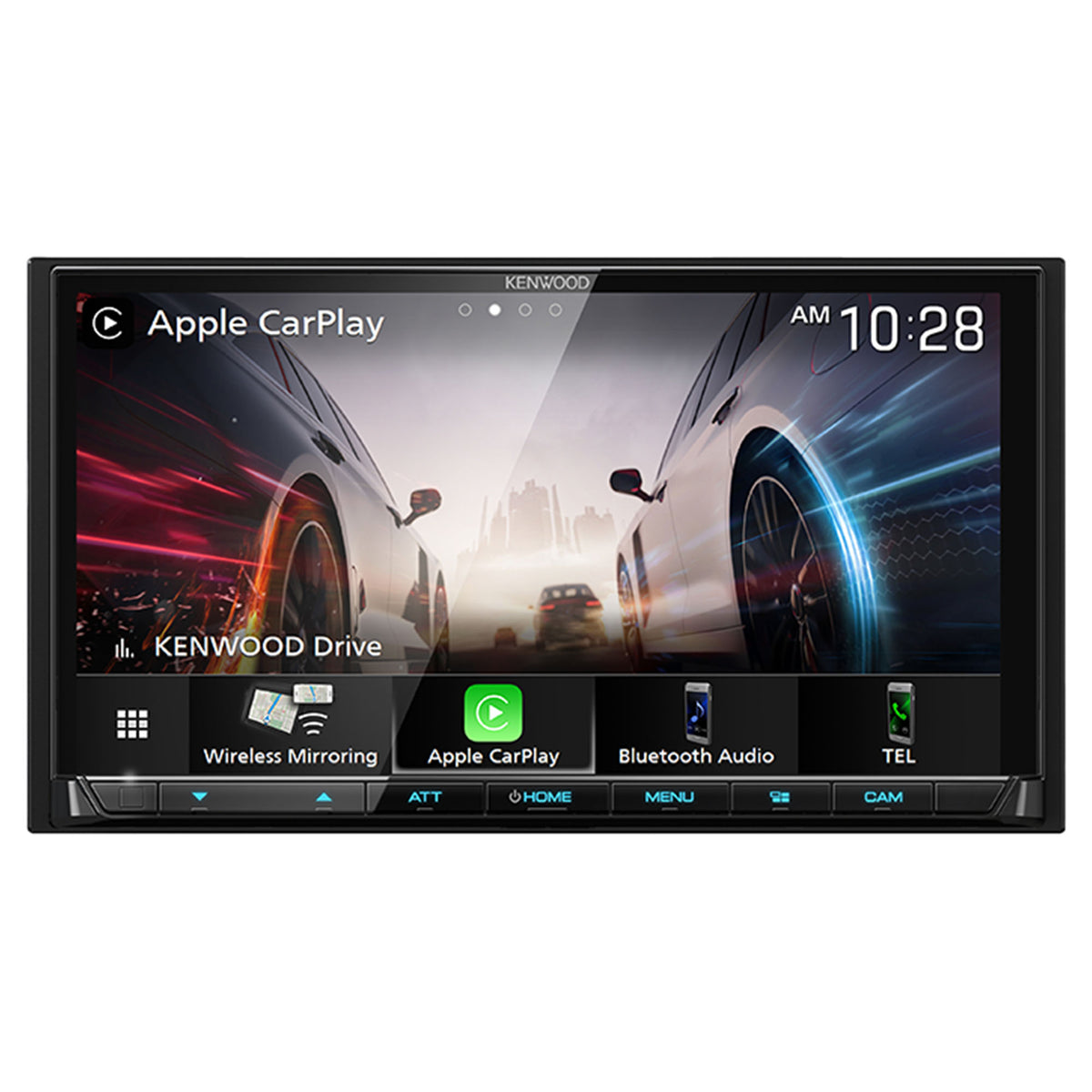Kenwood DMX9708S MultiMedia Receiver with CMOS-320LP Multi-Angle Rear View Camera with License Plate Mounting