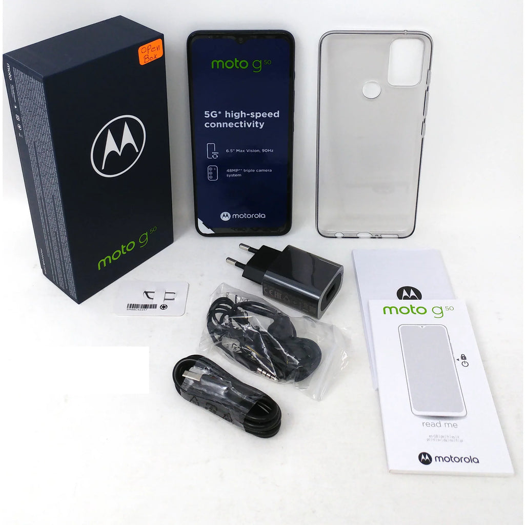 Motorola Moto G50 XT2137-1 5G 128GB Dual SIM Factory Unlocked 6.5" 4GB RAM Phone - Alloy Grey - OB