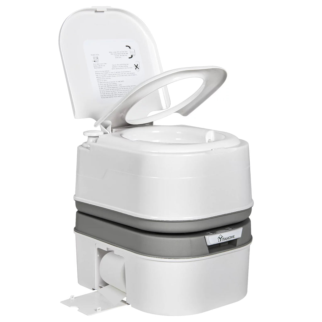 DWVO Portable Toilet, 6.34 Gallon Camping RV Porta Potty , Outdoor RV Toilet with Level Indicator, Rotating Spout